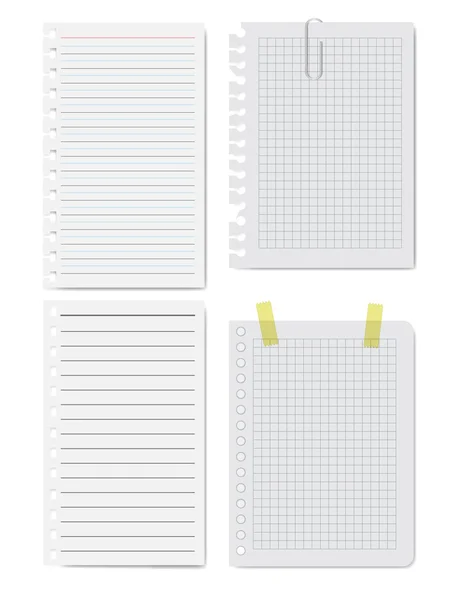 Collection of white papers. Vector illustration. — Stock Vector