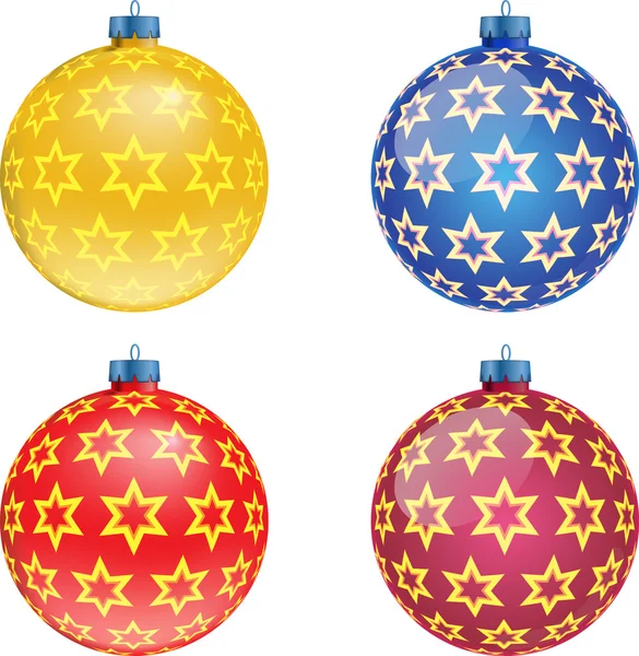 Ensemble de boules de Noël colorées, illustration — Image vectorielle