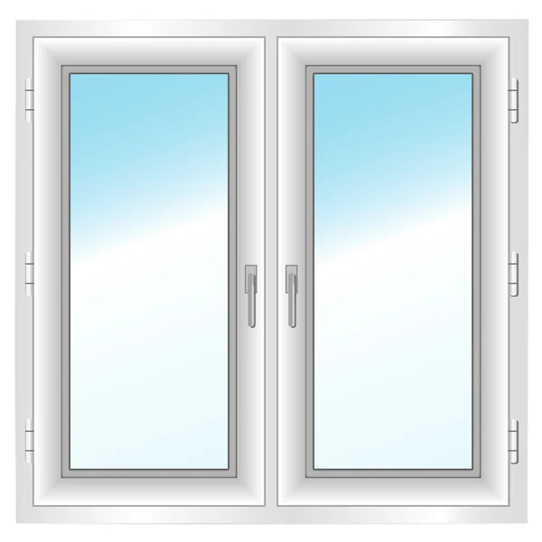 Plastic closed double window. Vector illustration. — Stock Vector