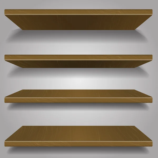 木製の本棚のデザイン — ストックベクタ