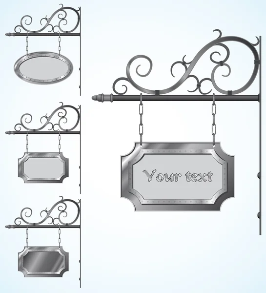 Signos de hierro forjado para el diseño anticuado — Vector de stock