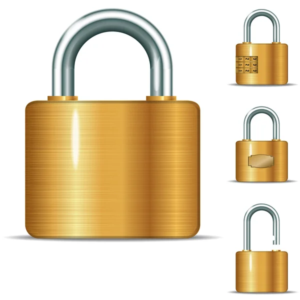 Open and closed padlocks — Stock Vector