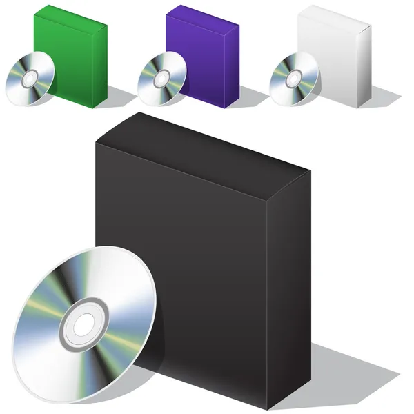 一个磁盘用于 dvd 包装盒 — 图库矢量图片