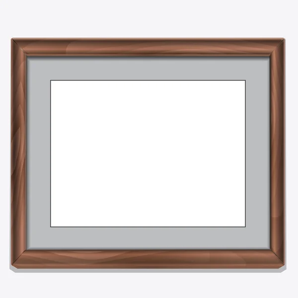 Marco de fotos de madera aislado en blanco — Vector de stock