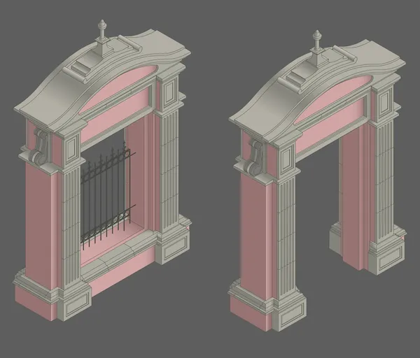 Portal de puerta isométrica vectorial — Archivo Imágenes Vectoriales