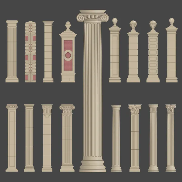 Colonna pilastro architettura greca romana — Vettoriale Stock