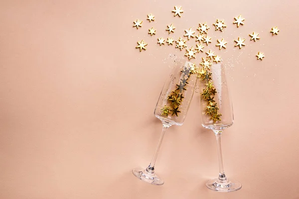 Copas de champán, vista superior — Foto de Stock