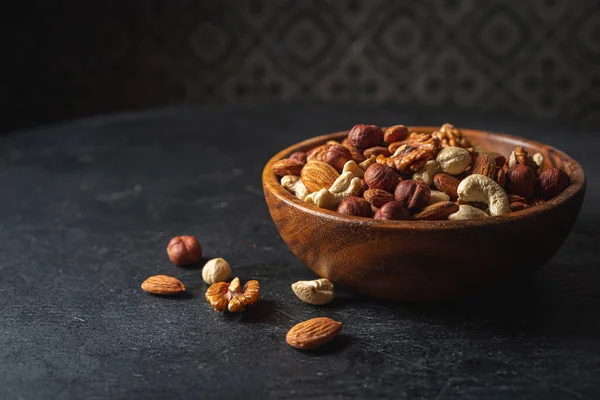 Mixed nuts in a bowl — Stock Photo, Image