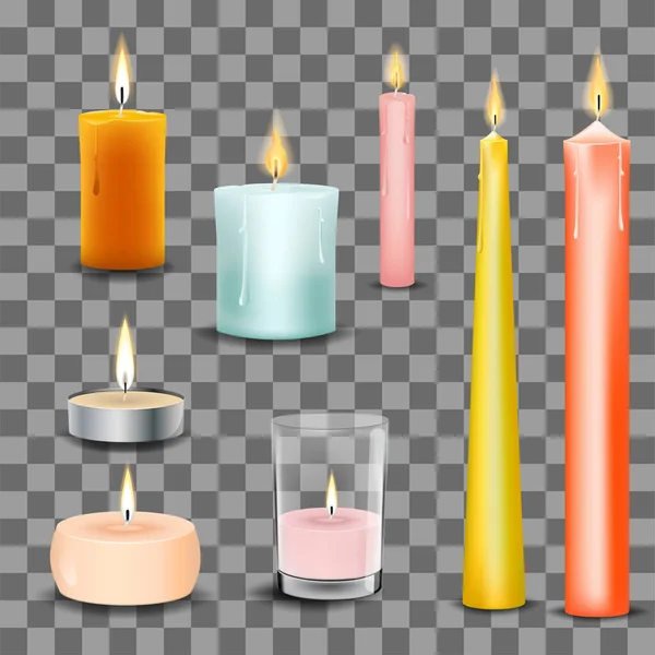 Candles realistic 3d set — 图库矢量图片