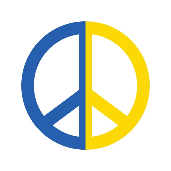 Значок Мира Желтом Синем Цвете Икона Мира Войны — стоковый вектор