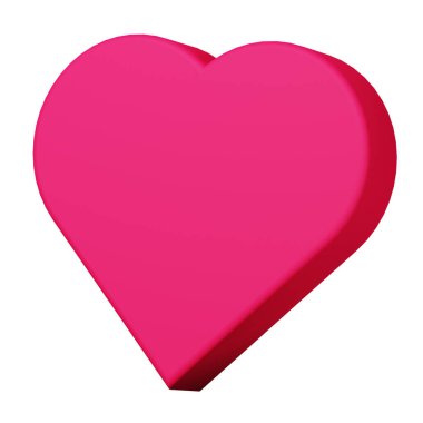 3B görüntüleme kırmızı kalp simgesi resimleme