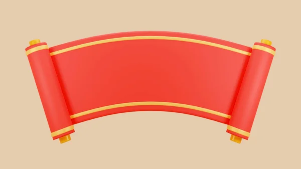 3D rendering Chinese hand scroll. Empty space for chinese new year or calligraphy custom wording.