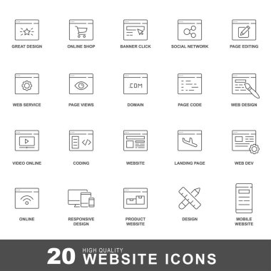 Web sitesi simgeleri. Web sayfaları ve site simgesi 