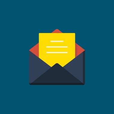 E- posta vektör simgesi, düz dizayn, eps10 aç