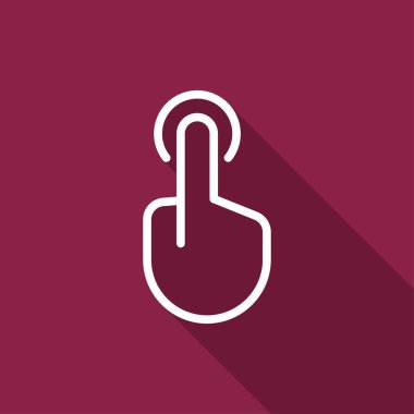 El tıklama vektör simgesi, düz dizayn, uzun gölge, eps10