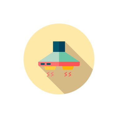 Mutfak gereçleri kaput vektör simgesi, düz tasarım, uzun gölge