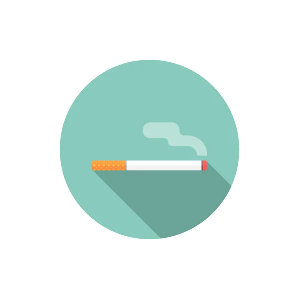 Cigarette Smoke Vector Icon Flat Design Long Shadow Eps10 — Stock Vector