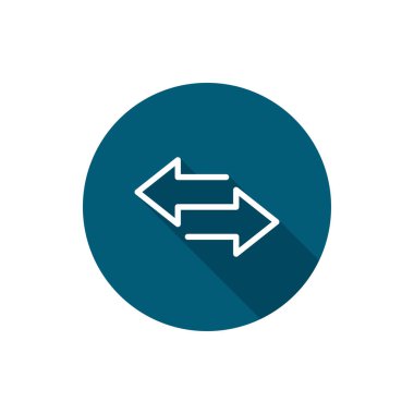 Daireli iki ok, düz dizayn, uzun gölge.