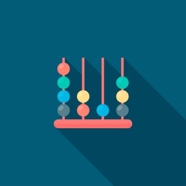 Abaküs vektör simgesi, düz dizayn, uzun gölge