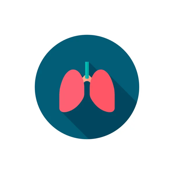 Lungs Vector Icono Diseño Plano Sombra Larga — Archivo Imágenes Vectoriales