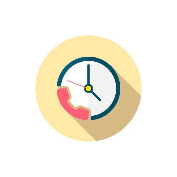 Service Phone Call Vector Icon Flat Design Long Shadow — 스톡 벡터