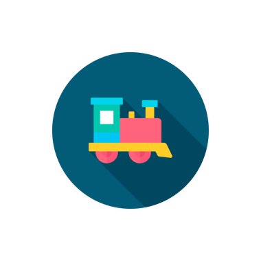 Train toy icon , Vector flat long shadow design. Children's toys concept.