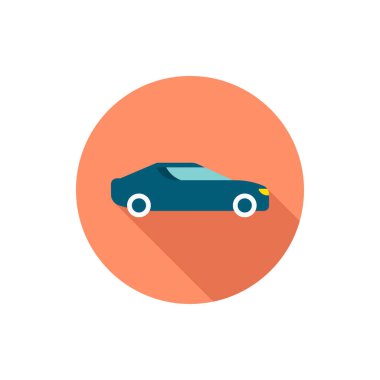 Sport car icon, Vector flat long shadow design. Transport concept.