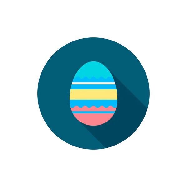 Easter Egg Icon Vector Flat Long Shadow Design — 스톡 벡터