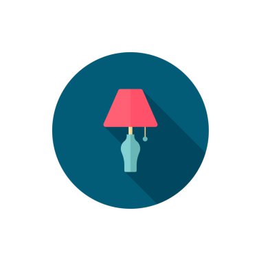 Masa lambası simgesi, vektör düz gölge tasarımı.