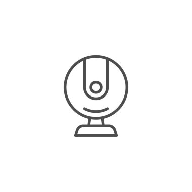 Dijital Web kamera hattı simgesi. Mobil konsept ve web tasarımı için doğrusal biçim işareti. Web cam görüntülü arama ana hat vektör simgesi. Sembol, logo çizimi. Piksel mükemmel vektör grafikleri