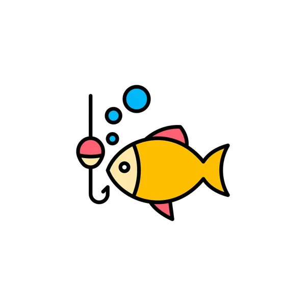 Gancho Pesca Peces Icono Color Signo Estilo Lineal Para Concepto — Archivo Imágenes Vectoriales