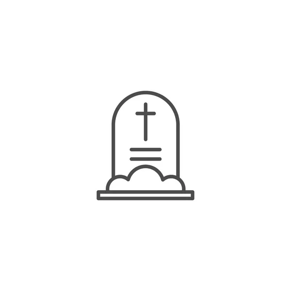 Надгробная Линия Заполненная Глиф Цветовая Иконка Контур Векторного Знака Пиктограмма — стоковый вектор