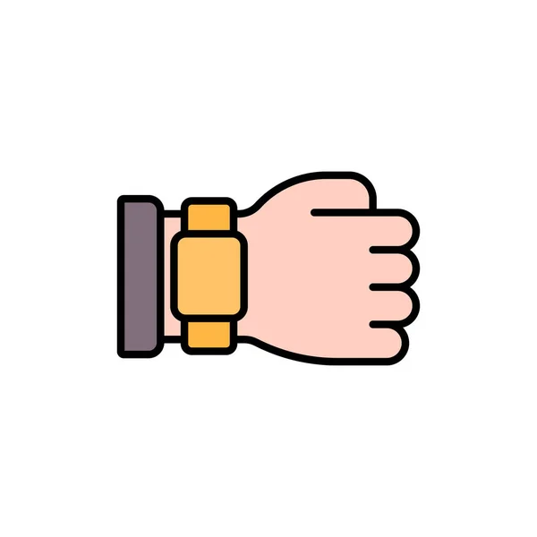 Reloj Icono Línea Mano Signo Vector Color Pictograma Estilo Lineal — Archivo Imágenes Vectoriales