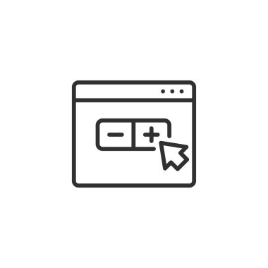 E-ticaret, sınırlı miktarda çizgi ikonu. Mobil konsept ve web tasarımı için doğrusal biçim işareti. Alış veriş öğeleri nicelik ana hatları vektör simgesi. Sembol, logo çizimi. Vektör grafikleri