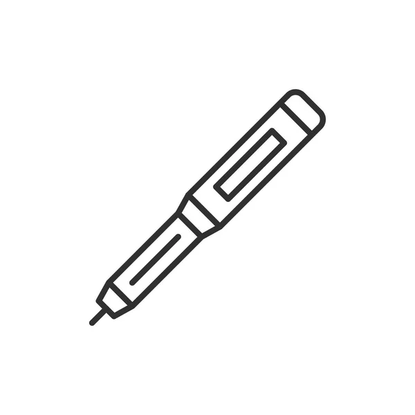 Insuline Injectie Pen Lijn Icoon Lineair Stijlteken Voor Mobiel Concept — Stockvector