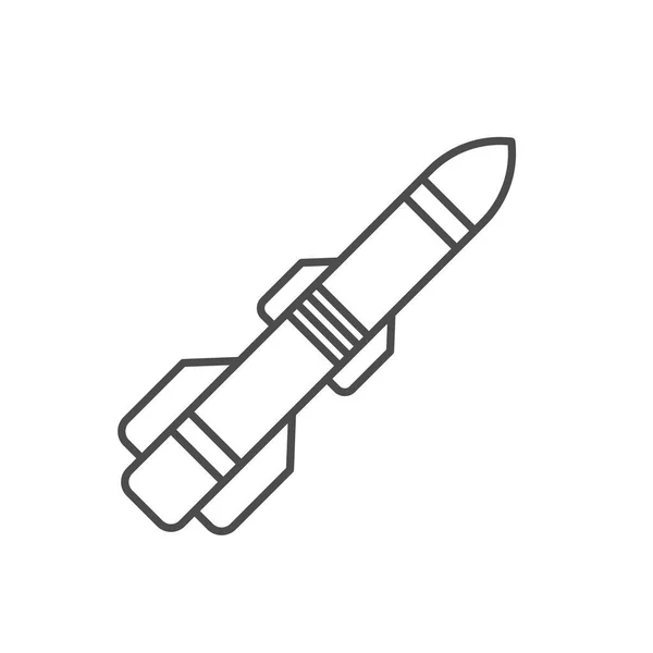 Icône Vectorielle Fusée Missiles Schéma Plat Signe Pour Concept Mobile — Image vectorielle