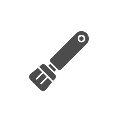 Fırça vektör simgesi yerleştiriliyor. Mobil konsept ve web tasarımı için düz tabela. BBQ aracı, fırça sembolü. Sembol, logo çizimi. Vektör grafikleri