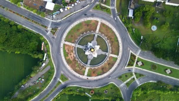 上午空中拍摄Giri Menang镇广场Lombok — 图库视频影像