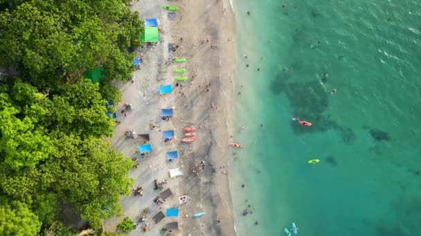 Letecký Snímek Senggigi Beach Lombok Tropical White Sand Beach — Stock video