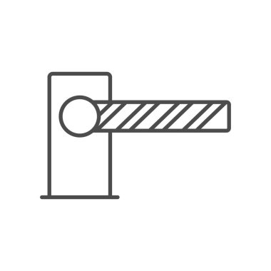 Otomatik Araç bariyer simgesi. Çizgi, glif ve doldurulmuş anahat renkli sürümü, park bariyeri anahat ve doldurulmuş vektör işareti. Sembol, logo Illustration. Farklı stil simgeleri ayarlayın. Pixel mükemmel vektör