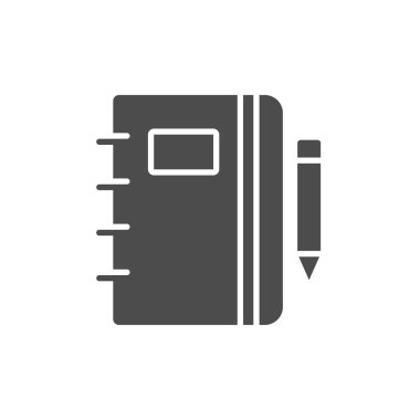 Defter ve kalem simgesini. Çizgi, sağlam ve doldurulmuş anahat renkli sürüm, anahat ve dolgulu vektör işareti. Sembol, logo illüstrasyon. Farklı stil simgeler kümesi. Piksel mükemmel vektör grafikleri