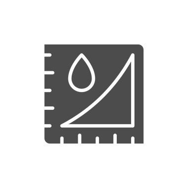 Kan şekeri seviyesi katı bir ikon. Mobil konsept ve web tasarımı için sağlam stil işareti. Diyabet, kan grafiği, katı vektör ikonu. Sembol, logo çizimi. Vektör grafikleri