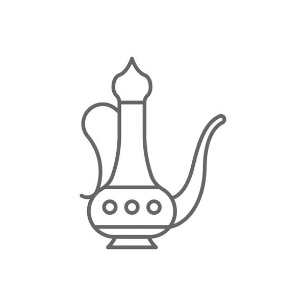 阿拉伯咖啡壶线图标 移动概念和网页设计的线性风格标志 Ramadan Kareem Jug勾勒了矢量图标 标识插图 矢量图形 — 图库矢量图片