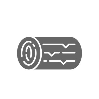 Ağaç kütüğü simgesi. Çizgi, kabartma ve doldurulmuş renkli versiyon, ağaç çizgisi kayıtları ve vektör işareti. Sembol, logo çizimi. Farklı biçim simgeleri seti. Vektör grafikleri