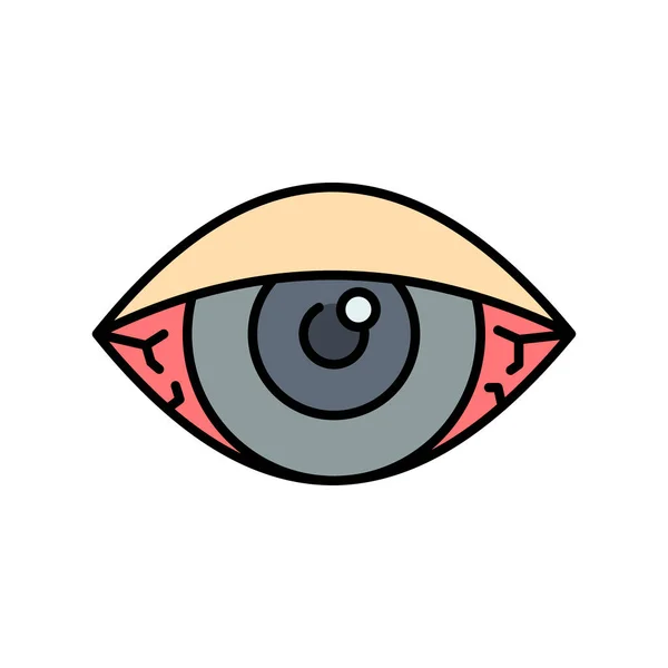 Smoke Weed Red Eye Filled Color Icon Linear Style Sign — ストックベクタ