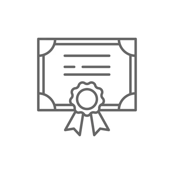 Значок Сертификата Акции Очертания Векторного Знака Линейная Пиктограмма Выделенная Белом — стоковый вектор