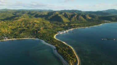 Mandalika surrounding area seascape aerial view. Gili island on south lombok