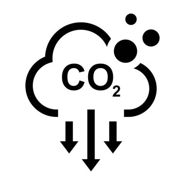 Beyaz arkaplanda karbondioksit veya CO2 vektör simgesi