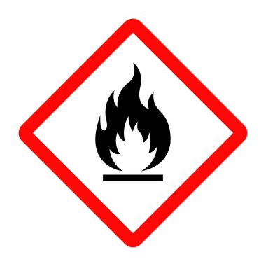 Flammable vector sign isolated on white background