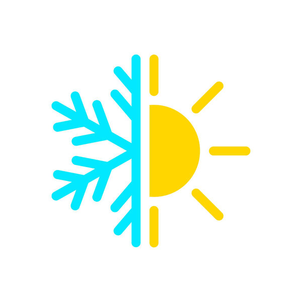 Air con icon, cold and hot temperature, vector illustration